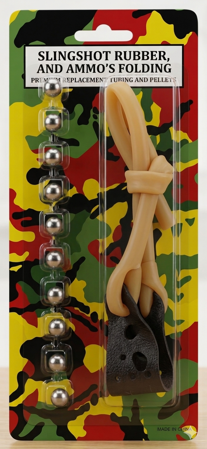 Premium Slingshot Replacement Rubber & Ammo Set