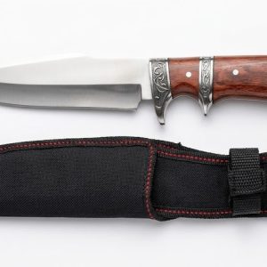Classic 12" Fixed Blade Hunting Knife with Engraved Bolsters