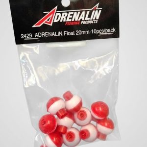 Adrenalin 20mm Red and White Round Fishing Bobbers (10-Pack)