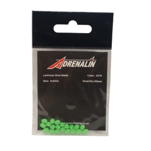 Adrenalin Luminous Glow Beads (4x5mm Green)