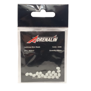 Adrenalin Luminous Glow Beads (4x5mm White)