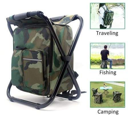 Portable Camouflage Cooler Backpack Stool - Image 3