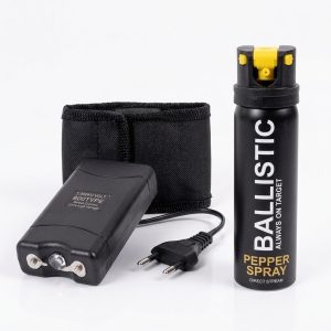 800-Type Stun Gun + Ballistic 40ml Pepper Spray Combo