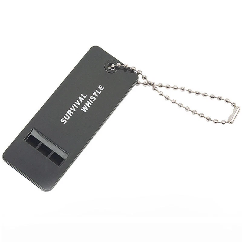 Flat Dual-Frequency Survival Whistle with Bead Chain