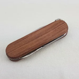 Wood Handle Multi-Tool Pocket Knife Keyring